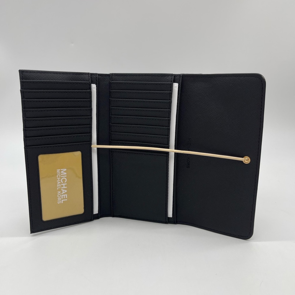 Michael Kors Large Trifold Wallet Black - Picture 4 of 8